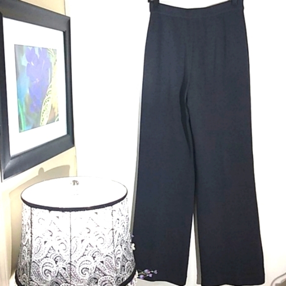 ST. JOHN COLLECTION DARK GRAY WOOL KNIT WIDE LEG PANTS SIZE 6 - Picture 7 of 10